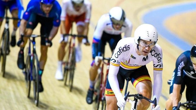 El ciclista español Sebastían Mora en el Mundial de ciclismo en pista 2021