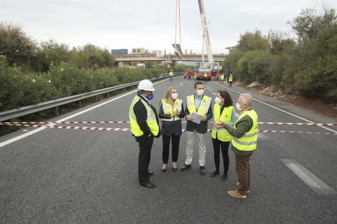 Visita a las obras del puente de La Roda