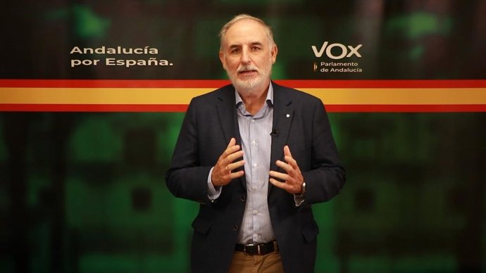 El presidente del grupo parlamentario Vox en Andalucía, Macario Valpuesta.