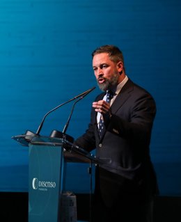 El presidente de Vox y de la Fundación Disenso, Santiago Abascal