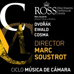 Cartel anunciador del segundo concierto de cámara de la ROSS bajo la dirección del Maestro Soustrot.