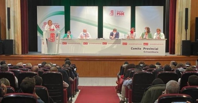 Celebración del Comité Provincial Extraordinario del PSOE de Huelva en Corrales.