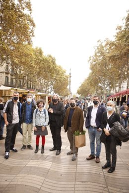 El concejal Xavier Marcé asiste a la primera jornada de la feria Terra i Gust.