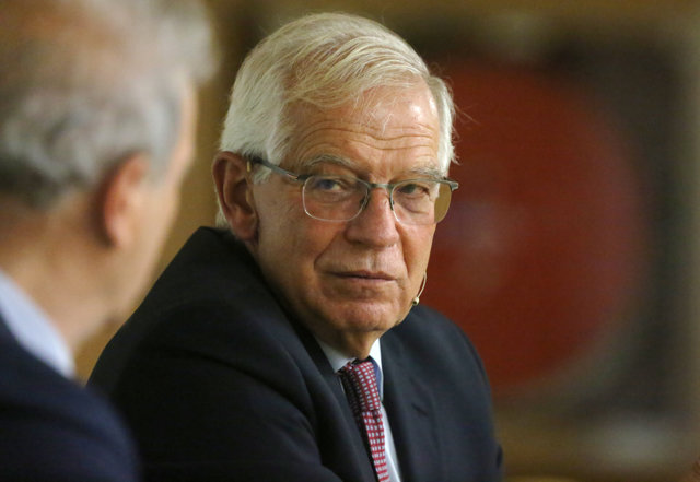 El vicepresidente de la Unión Europea y Alto Representante de Asuntos Exteriores y Seguridad, Josep Borrell, interviene en el Foro organizado por Next Educación: ‘Retos de Europa’, en la sede de la Comisión Europea 