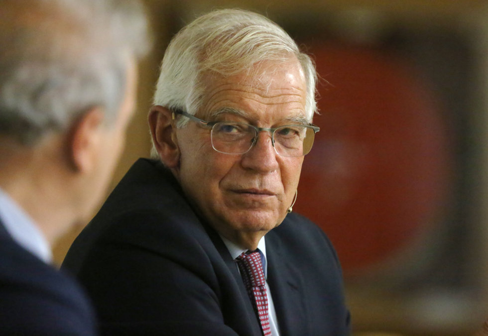 El vicepresidente de la Unión Europea y Alto Representante de Asuntos Exteriores y Seguridad, Josep Borrell, interviene en el Foro organizado por Next Educación: Retos de Europa, en la sede de la Comisión Europea