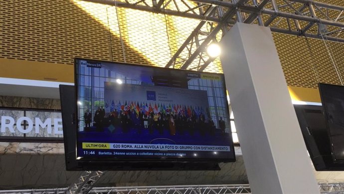 Foto de grupo de los líderes del G20 en Roma