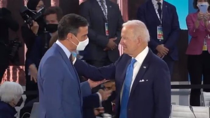 El presidente del Gobierno, Pedro Sánchez, y el presidente de Estados Unidos, Joe Biden