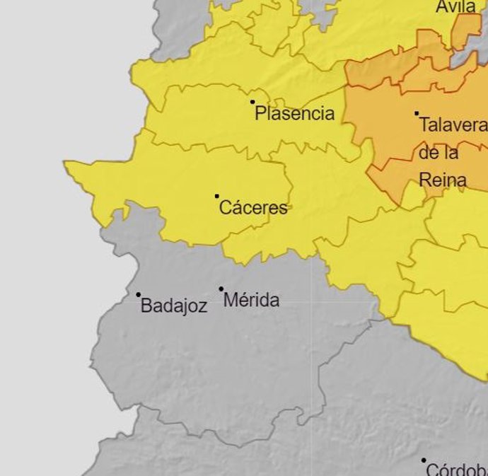 Avisos por lluvias en Extremadura