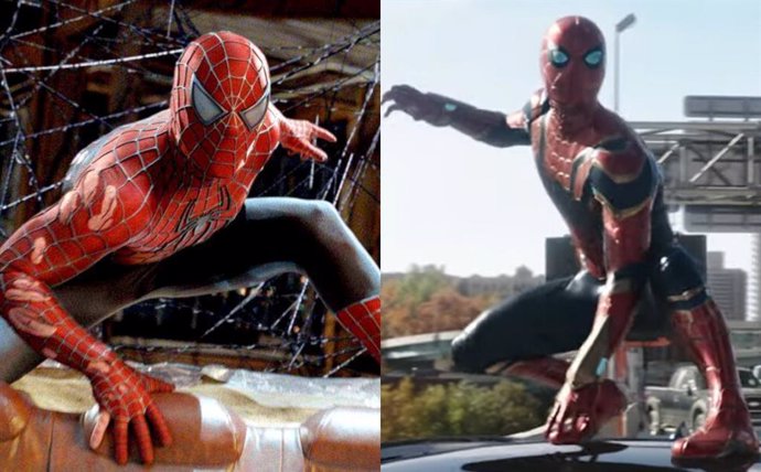 Archivo - Los Spider-Man de Tobey Maguire y Tom Holland