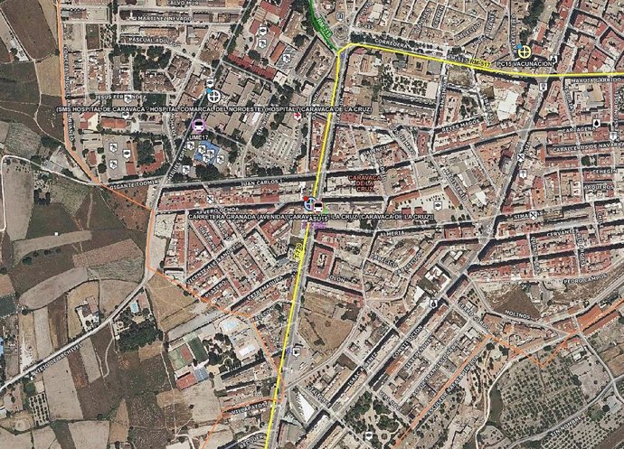 Lugar, en el mapa, en el que ha tenido lugar el accidente