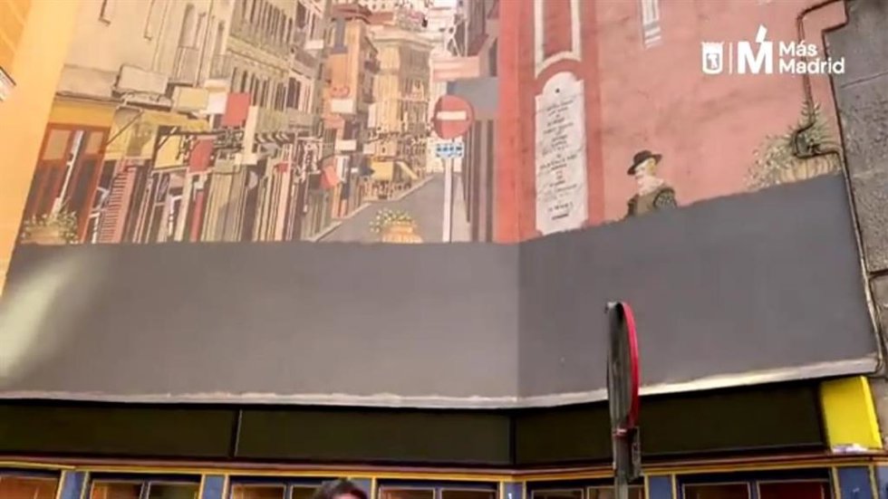 Más Madrid reclama la rehabilitación del trampantojo de Espoz y Mina tras ser vandalizado