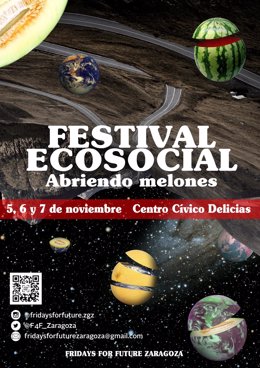 Juventud por el Clima Zaragoza organiza el 'Festival ecosocial: Abriendo melones' en el Centro Cívico Delicias.