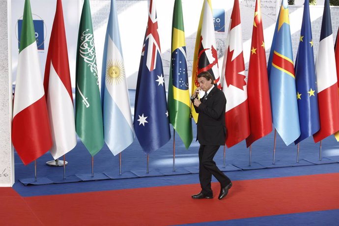 El president de Brasi, Jair Bolsonaro, durant la cimera del G-20 a Roma