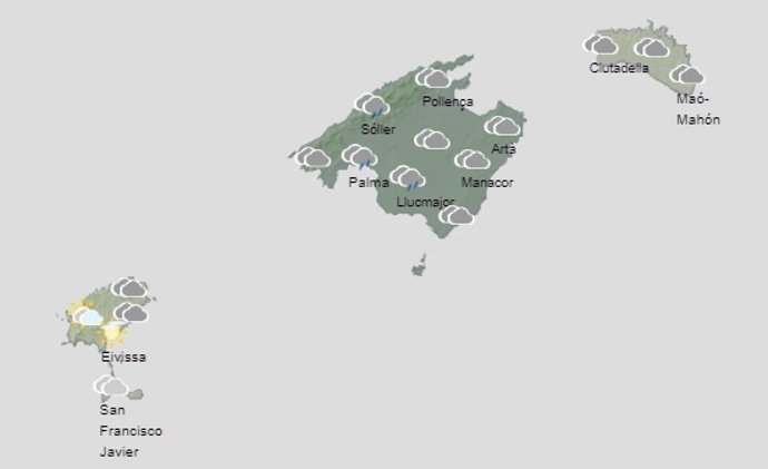 Predicción meteorológica para hoy lunes, 1 de noviembre, en Baleares: precipitaciones ocasionales.