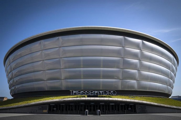 04 October 2021, United Kingdom, Glasgow: A general view of the SSE Hydro, on the Scottish Event Campus alongside the River Clyde in Glasgow, which will host the 2021 United Nations Climate Change Conference (COP26) at the end of this month. Photo: Jane