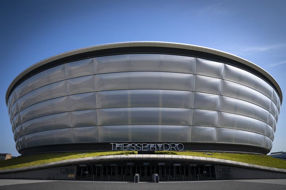 04 October 2021, United Kingdom, Glasgow: A general view of the SSE Hydro, on the Scottish Event Campus alongside the River Clyde in Glasgow, which will host the 2021 United Nations Climate Change Conference (COP26) at the end of this month. Photo: Jane