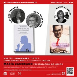 Cartel de publicaciones sobre María Zambrano