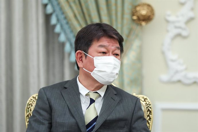 Archivo - El ministro de Exteriores de Japón, Toshimitsu Motegi