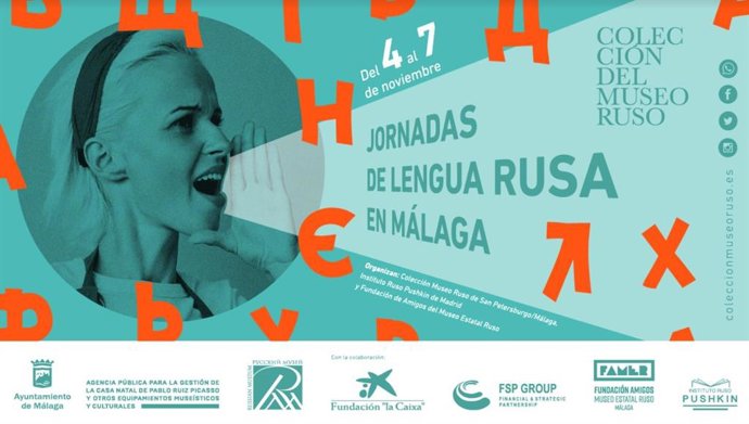 Cartel de las jornadas de Lengua Rusa con talleres, teatro y charlas