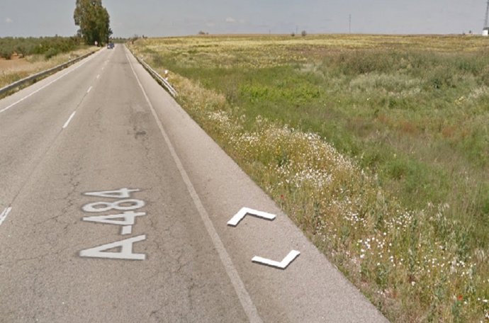 Punto de la carretera A-484 donde ha tenido lugar el accidente