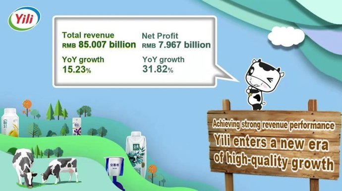Yili Group Reports Operating Revenue of RMB 85 Billion in the First Three Quarters of 2021, with a Net Profit Growth of Over 30%