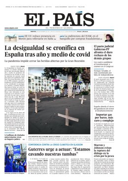 Portada El País, 2 de noviembre de 2021