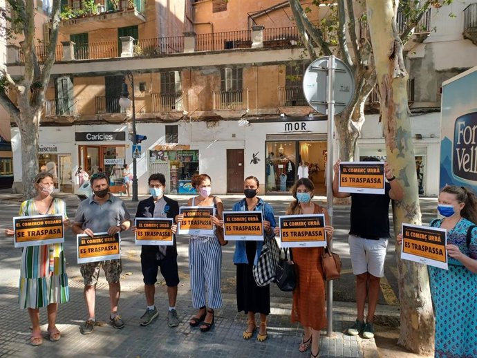 Archivo - Protesta de comerciantes del centro de Palma contra los cambios en Movilidad.