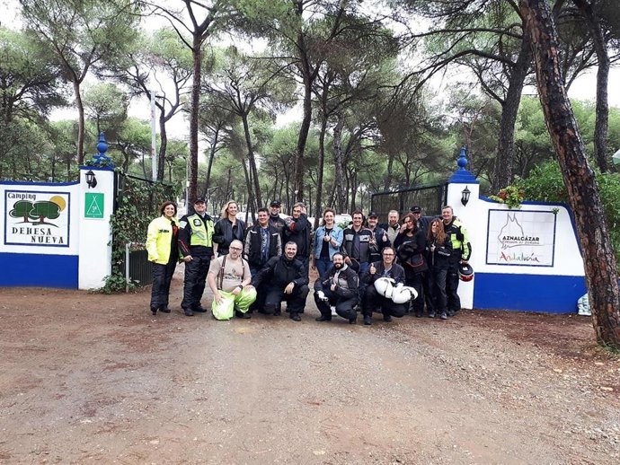 Reunión de la Asociación Española de Mototurismo (Aemotur) en la provincia de Sevilla con motivo de su sexto aniversario.