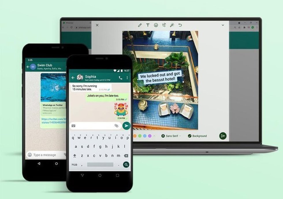 Nuevas funciones de WhatsApp: editor de fotos de escritorio, vista previa de enlaces y sugerencias de 'stickers'.