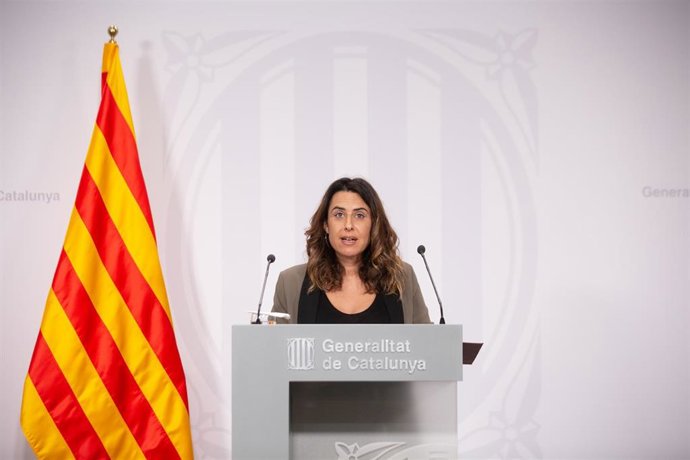 La portavoz del Govern Patrícia Plaja, comparece en rueda de prensa posterior al al Consell Executiu, en la Generalitat de Catalunya, a 2 de noviembre de 2021, en Barcelona, Cataluña (España).
