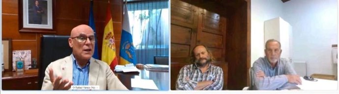 El Diputado del Común, Rafael Yanes, se ha reunido por videoconferencia con los representantes de la Plataforma de Afectados por el Volcán de La Palma, Juan González y José Manuel Rodríguez