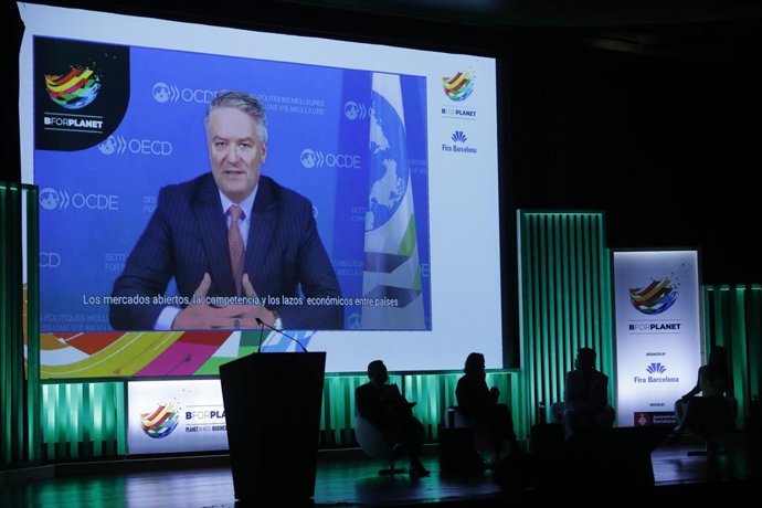 Archivo - El secretario general de la OCDE, Mathias Cormann, en la inauguración del salón BforPlanet, en la Fira de Barcelona, a 7 de julio de 2021, en Barcelona, Catalunya (España). La primera edición de BforPlanet reúne este miércoles y jueves a 40 em