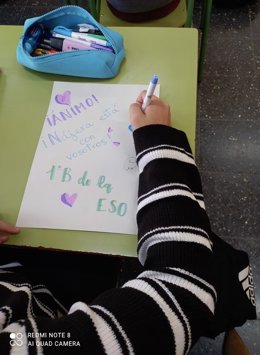 Los alumnos de Nájera, con los jóvenes palmeros