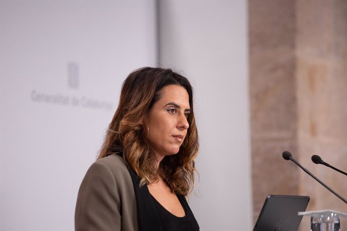 La portaveu del Govern, Patrícia Plaja, en la roda de premsa posterior al Consell Executiu