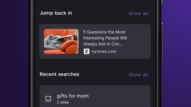 Nueva página de inicio de Firefox para móvil