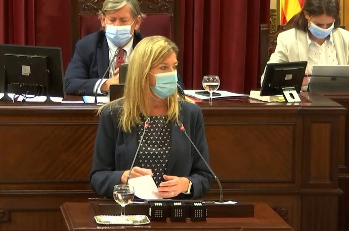 La consellera de Salud y Consumo, Patricia Gómez, en su intervención en el Parlament.