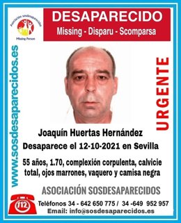 Varón desaparecido en Sevilla y cuya desaparición investiga la Policía Nacional.