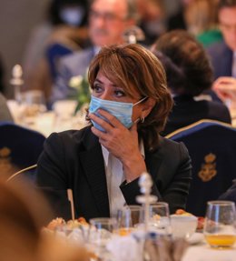 La Fiscal General del Estado, Dolores Delgado, en un desayuno informativo del Fórum Europa organizado por Nueva Economía Fórum (NEF), en el Hotel Mandarin Oriental Ritz, a 25 de octubre de 2021, en Madrid, (España).