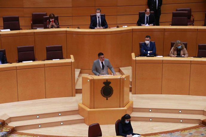 El senador de Compromís, Carles Mulet, defiende su propuesta sobre Internet Rural en el Senado