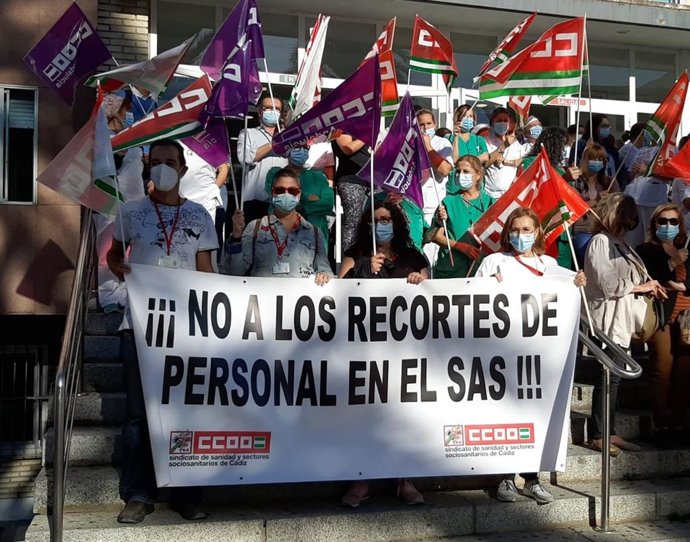 Protesta del 28 de octubre en Cádiz por los 8.000 despidos en el SAS