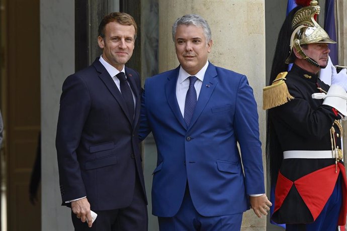 Emmanuel Macron recibe al presidente de Colombia, Iván Duque