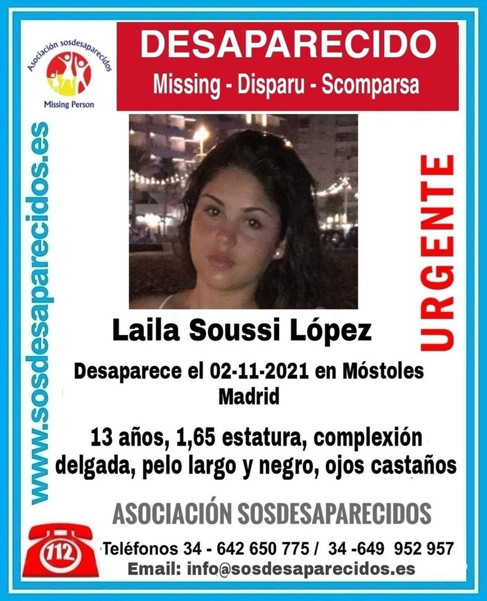 Desaparecida desde ayer una niña mostoleña de 13 años