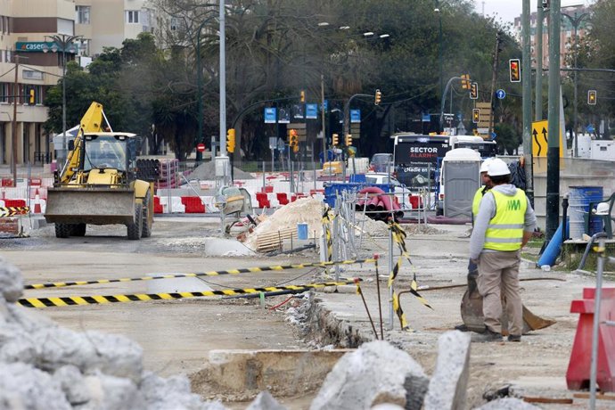 Archivo - Las obras del metro en Málaga en una imagen de archivo 