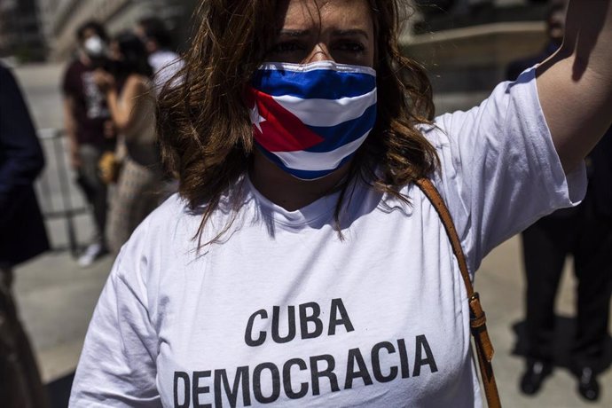 Archivo - Imagen de las protestas contra el Gobierno de Cuba.