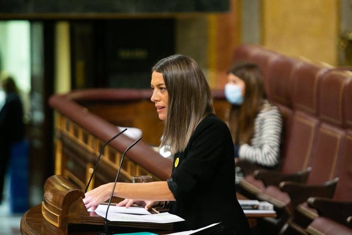 La portavoz de Junts en el Congreso, Miriam Nogueras, interviene en el debate de totalidad de los Presupuestos de 2022