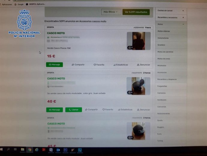 Después de haber quedado con la víctima para la compra de un casco de moto