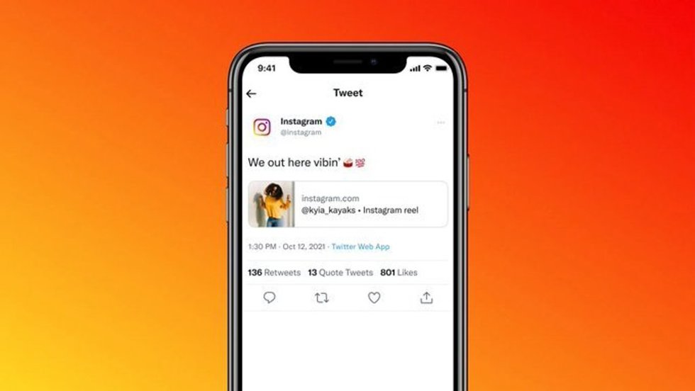 Previsualizaciones de tarjetas de Instagram en Twitter.