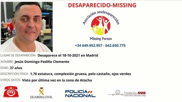 Foto y características del desaparecido