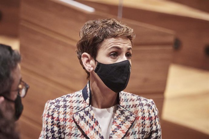 La presidenta del Gobierno de Navarra, María Chivite, en el Debate sobre el Estado de la Comunidad.