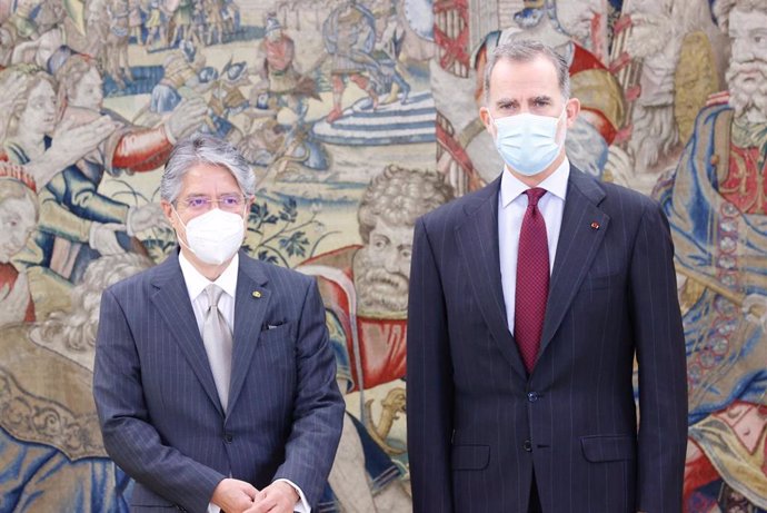 El Rey Felipe VI recibe al presidente de Ecuador, Guillermo Lasso